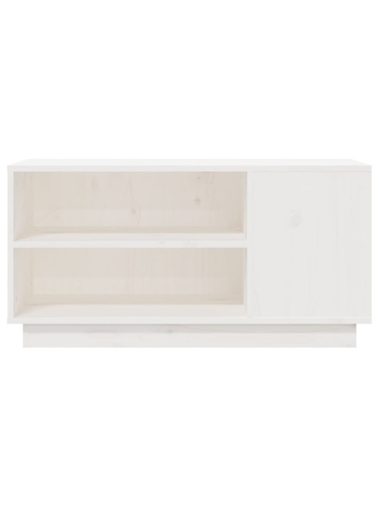 Tv plaukts, balts, 80x35x40,5 cm, priedes masīvkoks