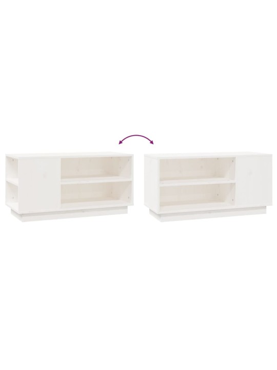 Tv plaukts, balts, 80x35x40,5 cm, priedes masīvkoks