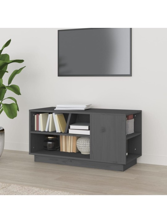Tv skapītis, pelēks, 80x35x40,5 cm, priedes masīvkoks
