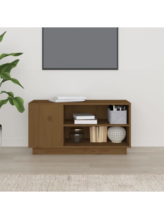 Tv skapītis, medus brūns, 80x35x40,5 cm, priedes masīvkoks