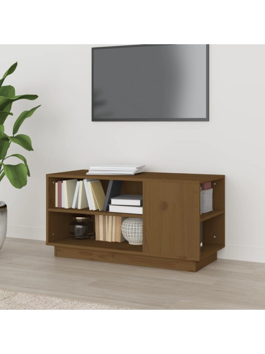 Tv skapītis, medus brūns, 80x35x40,5 cm, priedes masīvkoks
