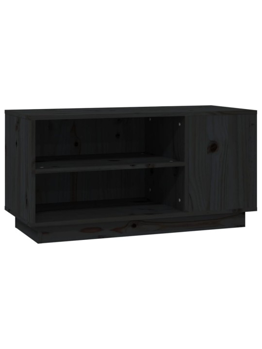 Tv skapītis, melns, 80x35x40,5 cm, priedes masīvkoks