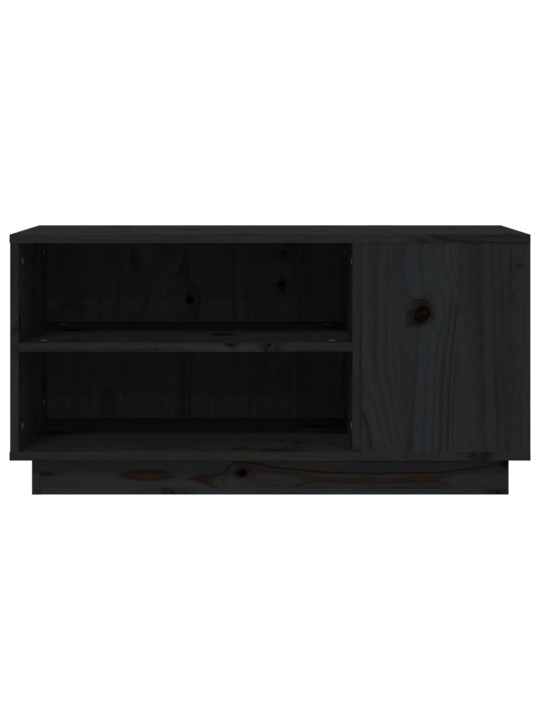 Tv skapītis, melns, 80x35x40,5 cm, priedes masīvkoks