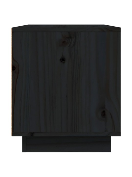 Tv skapītis, melns, 80x35x40,5 cm, priedes masīvkoks