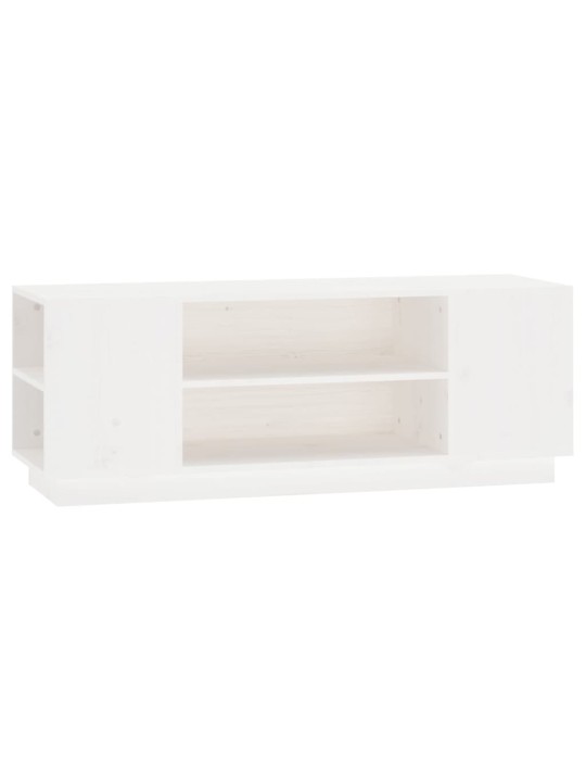 Tv plaukts, balts, 110x35x40,5 cm, priedes masīvkoks