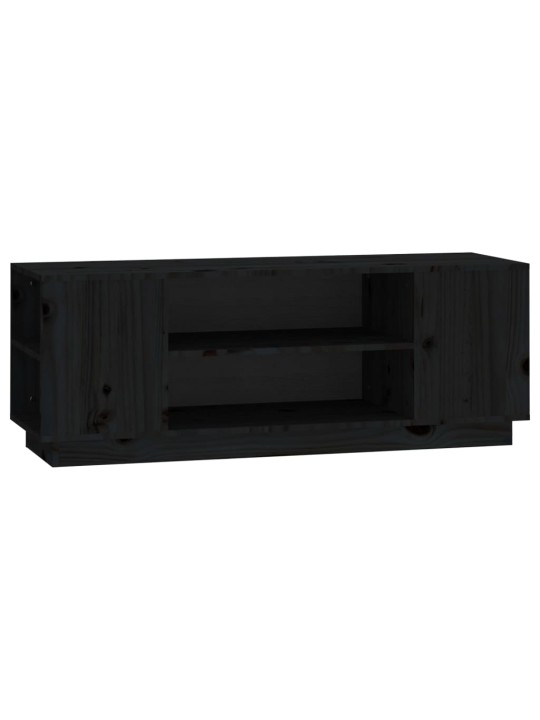 Tv skapītis, melns, 110x35x40,5 cm, priedes masīvkoks