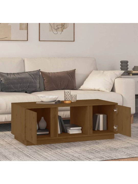 Kafijas galdiņš, medus brūns, 110x50x40 cm, priedes masīvkoks