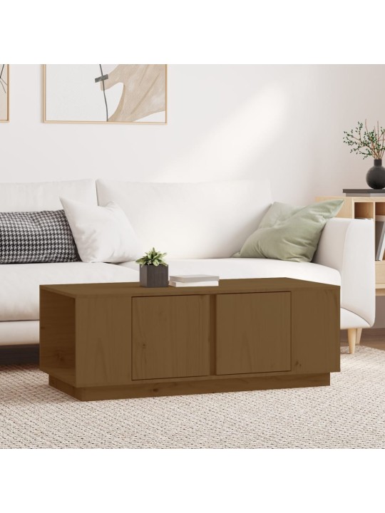 Kafijas galdiņš, medus brūns, 110x50x40 cm, priedes masīvkoks