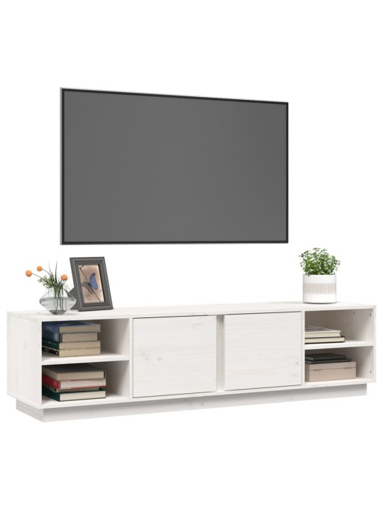Tv skapītis, balts, 156x40x40 cm, priedes masīvkoks