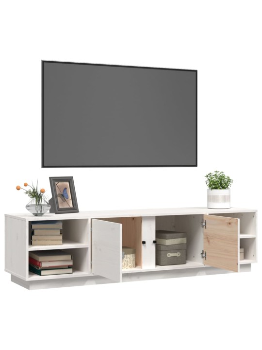 Tv skapītis, balts, 156x40x40 cm, priedes masīvkoks