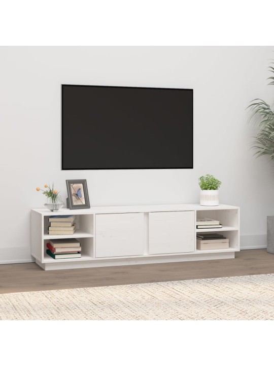 Tv skapītis, balts, 156x40x40 cm, priedes masīvkoks
