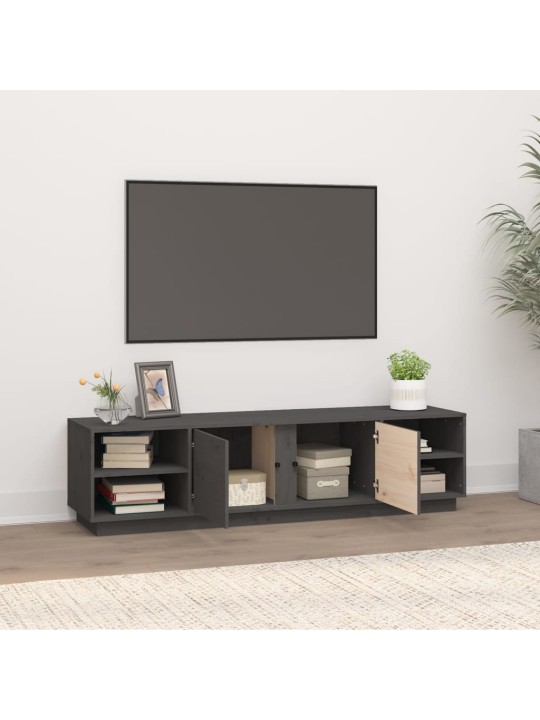 Tv skapītis, pelēks, 156x40x40 cm, priedes masīvkoks