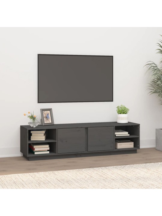 Tv skapītis, pelēks, 156x40x40 cm, priedes masīvkoks