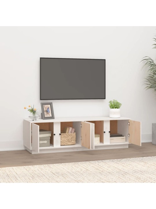 Tv skapītis, balts, 140x40x40 cm, priedes masīvkoks