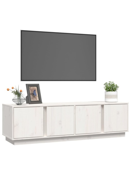 Tv skapītis, balts, 140x40x40 cm, priedes masīvkoks