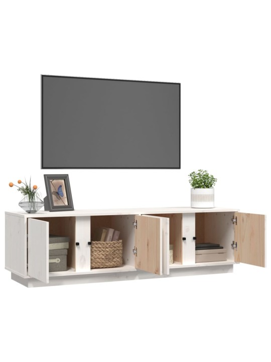 Tv skapītis, balts, 140x40x40 cm, priedes masīvkoks