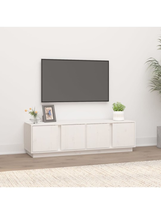Tv skapītis, balts, 140x40x40 cm, priedes masīvkoks