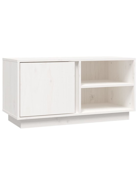 Tv plaukts, balts, 80x35x40,5 cm, priedes masīvkoks