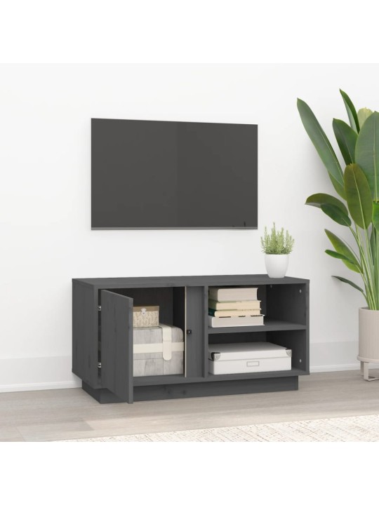 Tv skapītis, pelēks, 80x35x40,5 cm, priedes masīvkoks