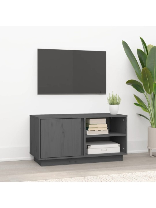 Tv skapītis, pelēks, 80x35x40,5 cm, priedes masīvkoks