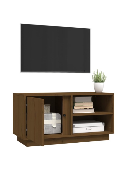 Tv skapītis, medus brūns, 80x35x40,5 cm, priedes masīvkoks