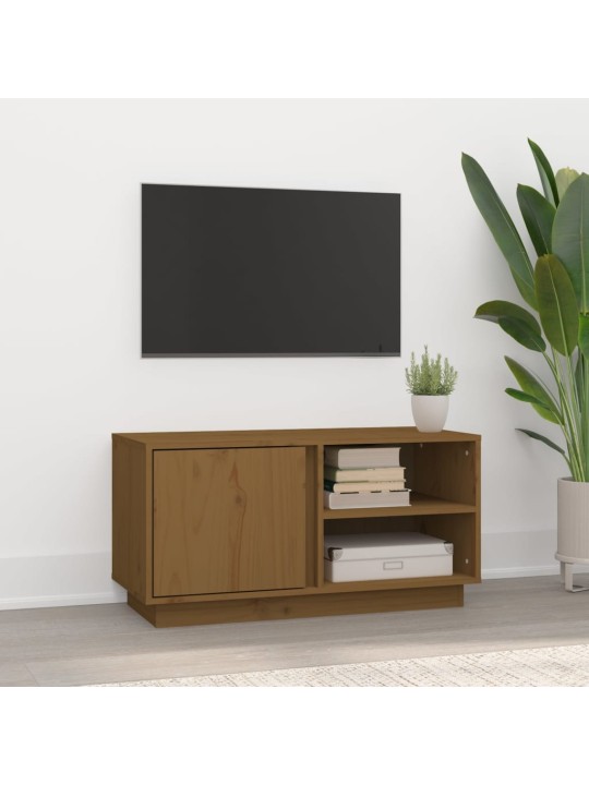 Tv skapītis, medus brūns, 80x35x40,5 cm, priedes masīvkoks