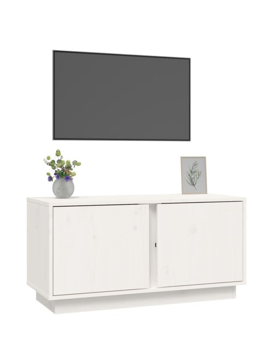 Tv plaukts, balts, 80x35x40,5 cm, priedes masīvkoks