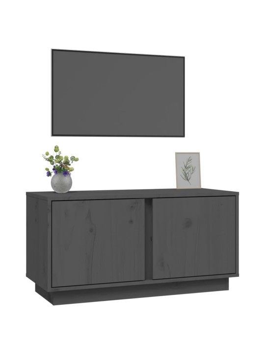 Tv skapītis, pelēks, 80x35x40,5 cm, priedes masīvkoks