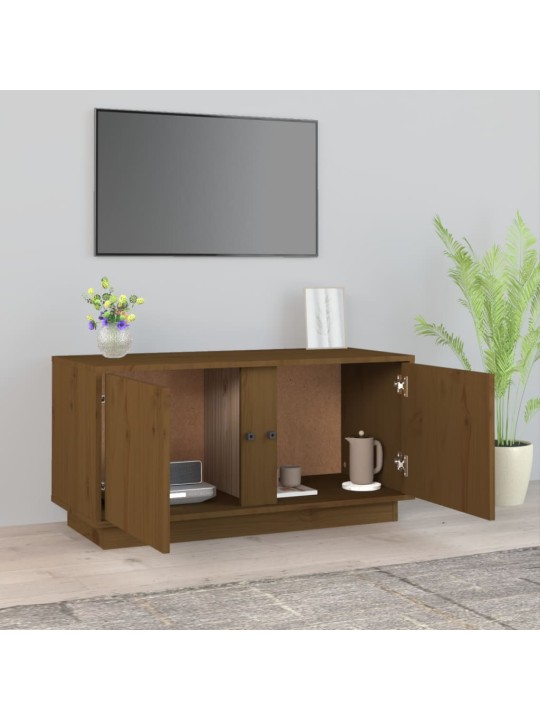 Tv skapītis, medus brūns, 80x35x40,5 cm, priedes masīvkoks