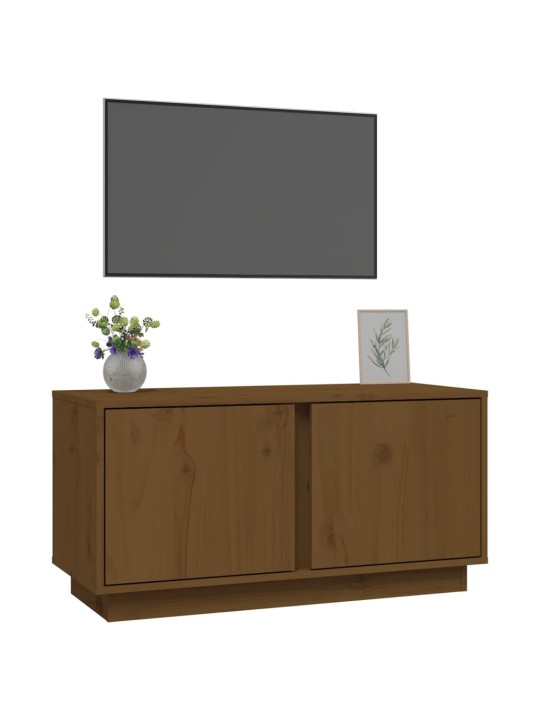 Tv skapītis, medus brūns, 80x35x40,5 cm, priedes masīvkoks