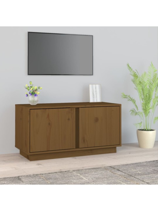 Tv skapītis, medus brūns, 80x35x40,5 cm, priedes masīvkoks