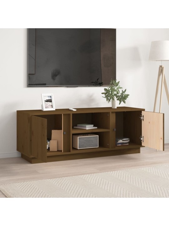 Tv skapītis, medus brūns, 110x35x40,5 cm, priedes masīvkoks