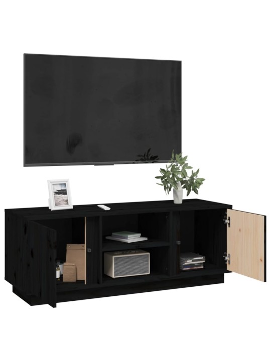 Tv skapītis, melns, 110x35x40,5 cm, priedes masīvkoks