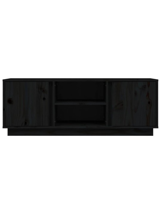 Tv skapītis, melns, 110x35x40,5 cm, priedes masīvkoks