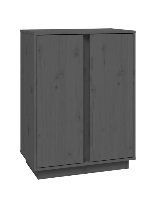 Kumode, pelēka, 60x35x80 cm, priedes masīvkoks