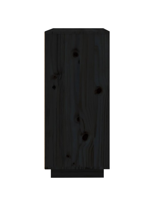 Kumode, melna, 60x35x80 cm, priedes masīvkoks
