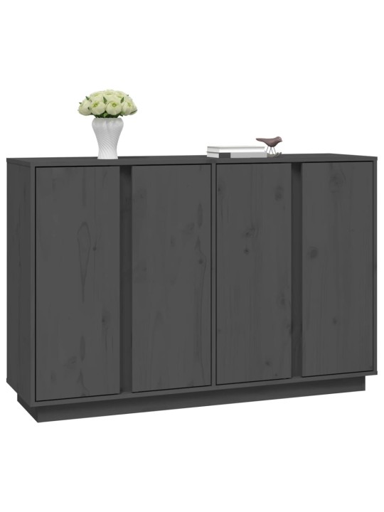 Kumode, pelēka, 120x35x80 cm, priedes masīvkoks