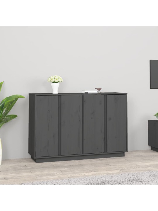 Kumode, pelēka, 120x35x80 cm, priedes masīvkoks