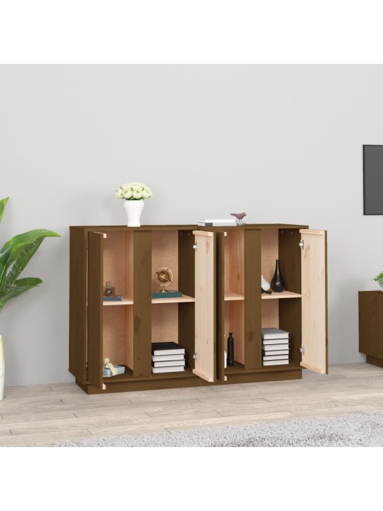 Kumode, medus brūna, 120x35x80 cm, priedes masīvkoks