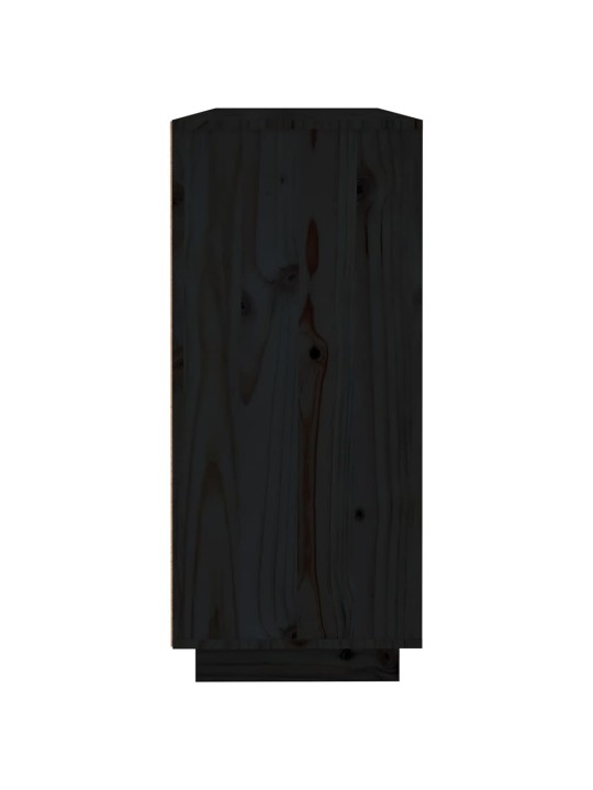 Kumode, melna, 120x35x80 cm, priedes masīvkoks