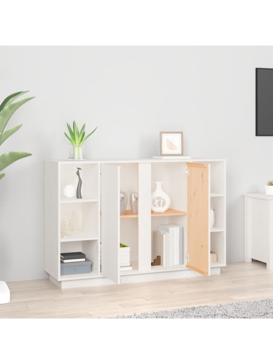 Kumode, balta, 120x35x80 cm, priedes masīvkoks