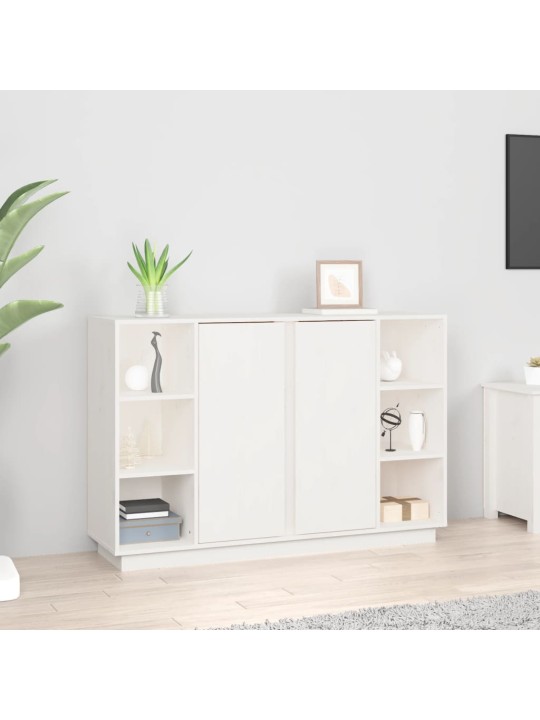 Kumode, balta, 120x35x80 cm, priedes masīvkoks
