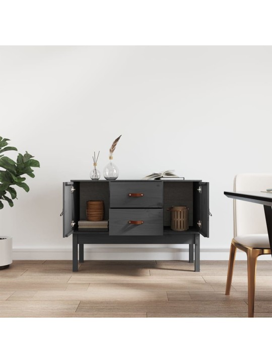 Kumode, pelēka, 110x40x78 cm, priedes masīvkoks