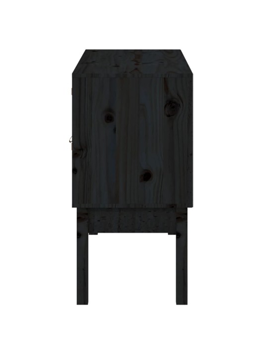 Kumode, melna, 110x40x78 cm, priedes masīvkoks