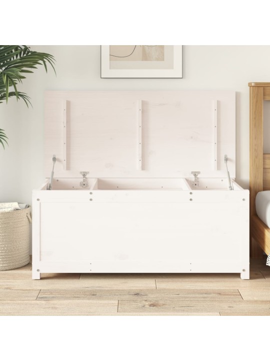 Uzglabāšanas kaste, balta, 110x50x45,5 cm, priedes masīvkoks