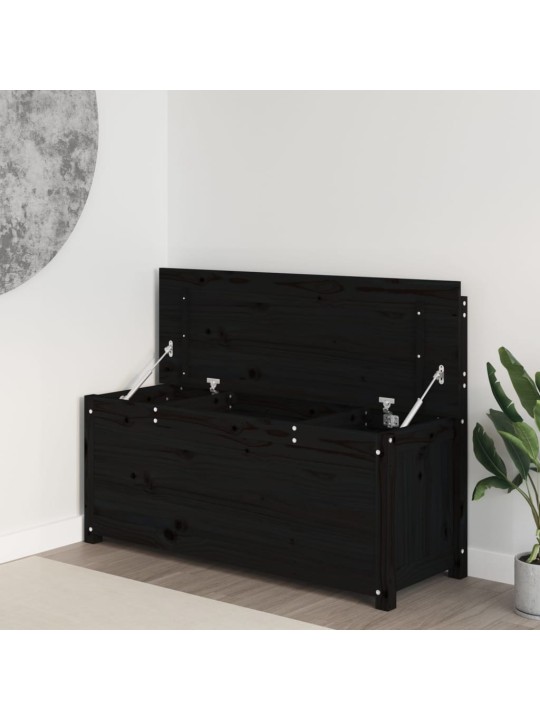 Sols, melns, 110x41x76,5 cm, priedes masīvkoks