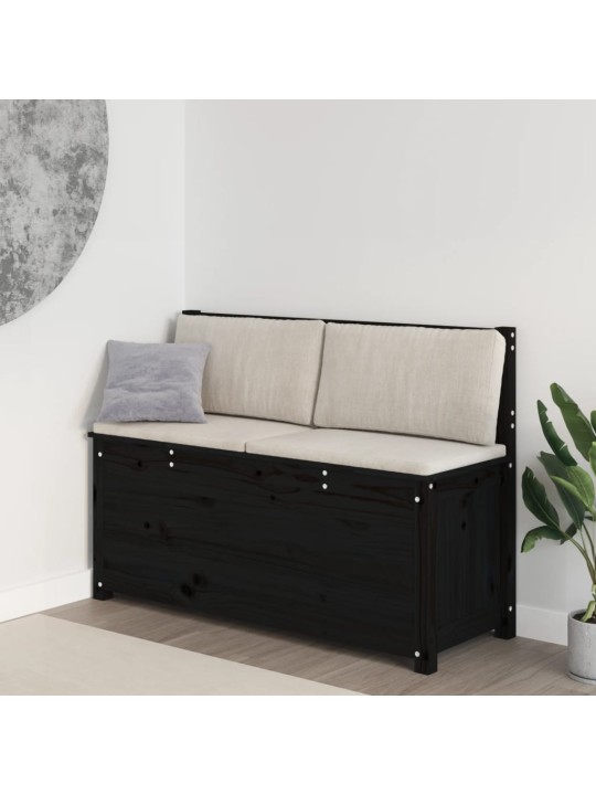 Sols, melns, 110x41x76,5 cm, priedes masīvkoks