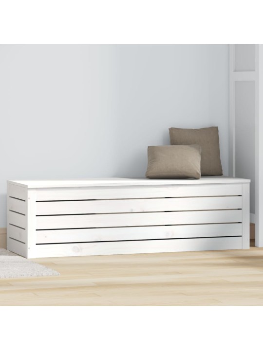 Uzglabāšanas kaste, balta, 109x36,5x33 cm, priedes masīvkoks