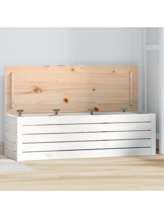 Uzglabāšanas kaste, balta, 109x36,5x33 cm, priedes masīvkoks