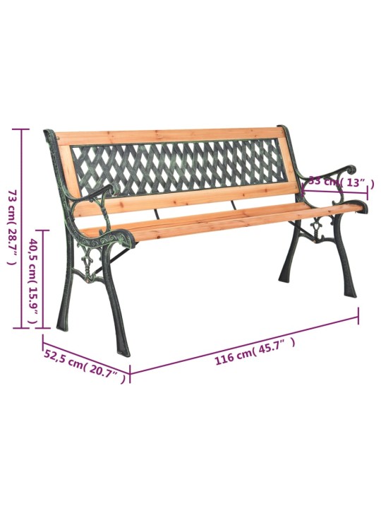 Dārza sols, 116 cm, čuguns un egles masīvkoks